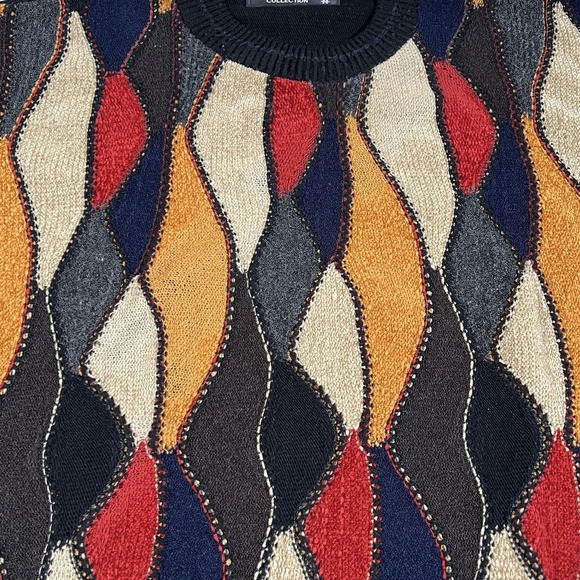 Vintage Protege Collection Sweater Coogi Style 3D Cosby Knit 90s Textured Sz M - Picture 2 of 6